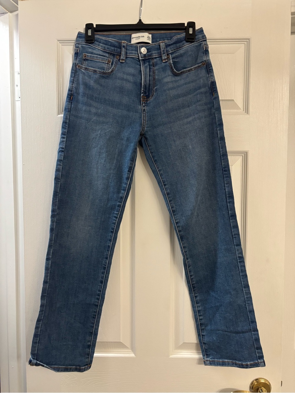 Abercrombie & Fitch kids medium blue straight-leg jeans